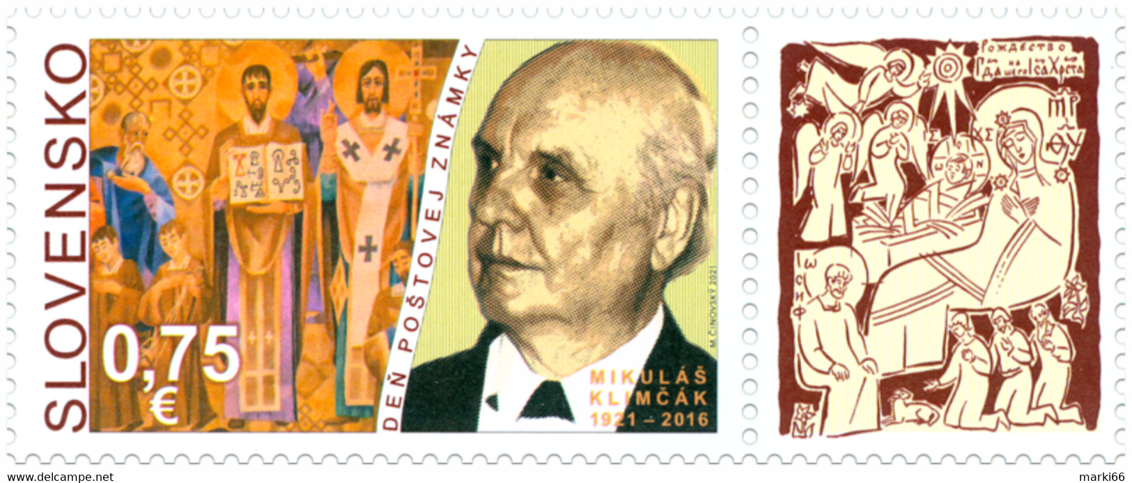 Slovakia - 2021 - Postage Stamp Day - Mikuláš Klimčák - Mint Stamp With Tab - Unused Stamps