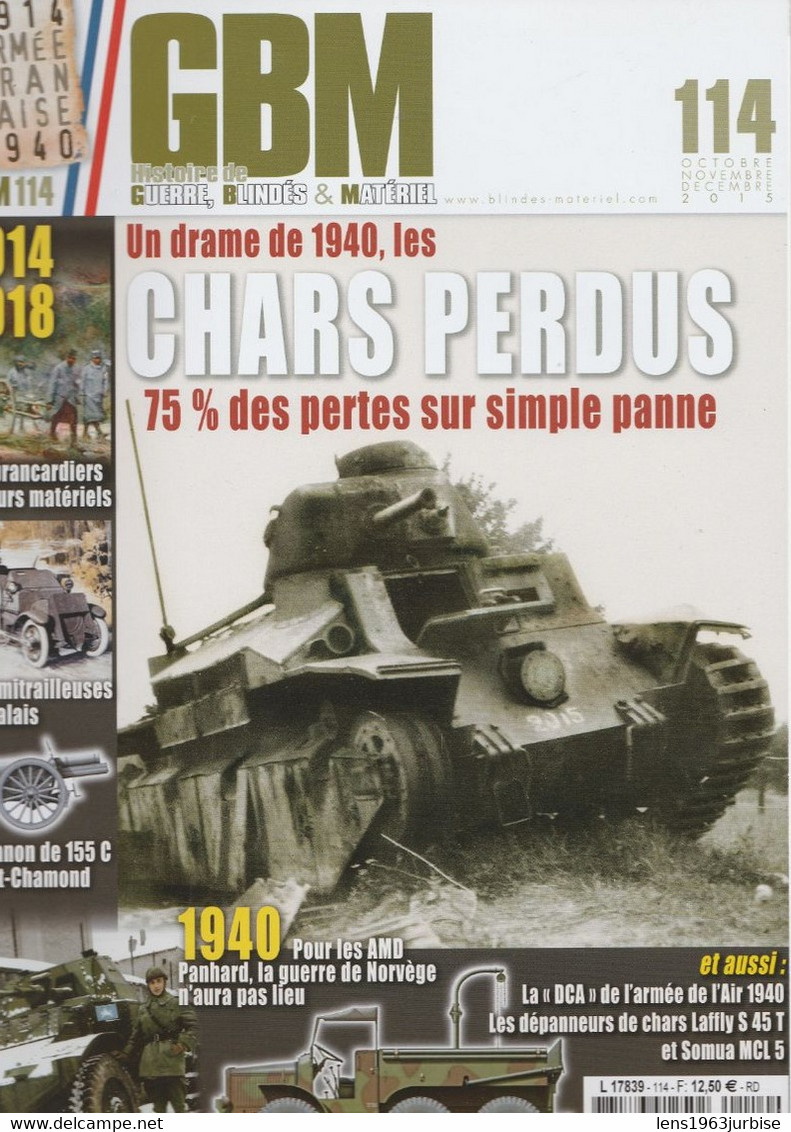 GBM     N° 114 , AMD 35 PANHARD , Chars , Laffly , Guerre 14 - 18 ,  Canon , Calais - Guerra 1939-45