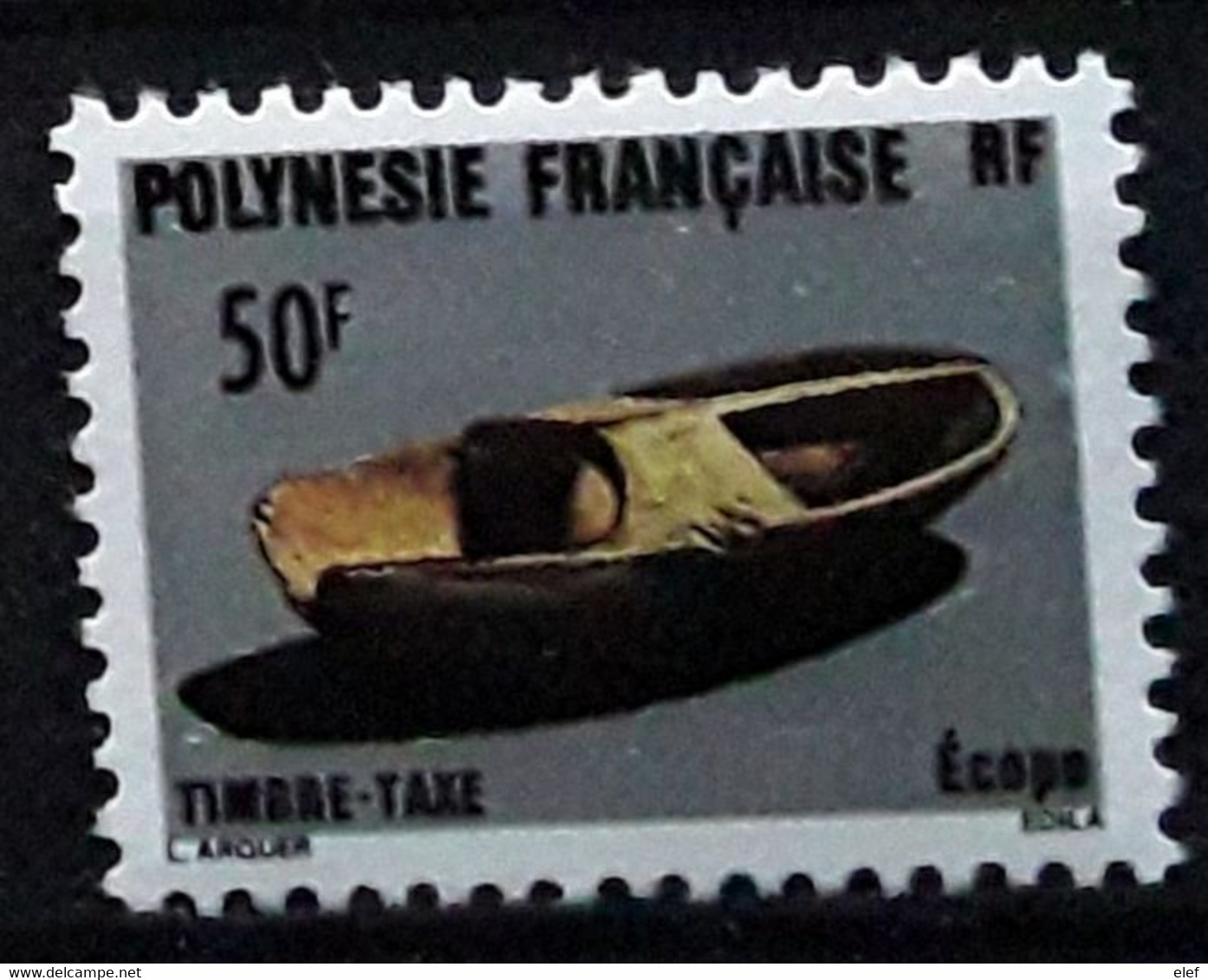 POLYNESIE FRANÇAISE TAXE Postage Due  1987  Yvert No 9 , 50 F , ECOPE  , Neuf ** MNH  TB - Timbres-taxe