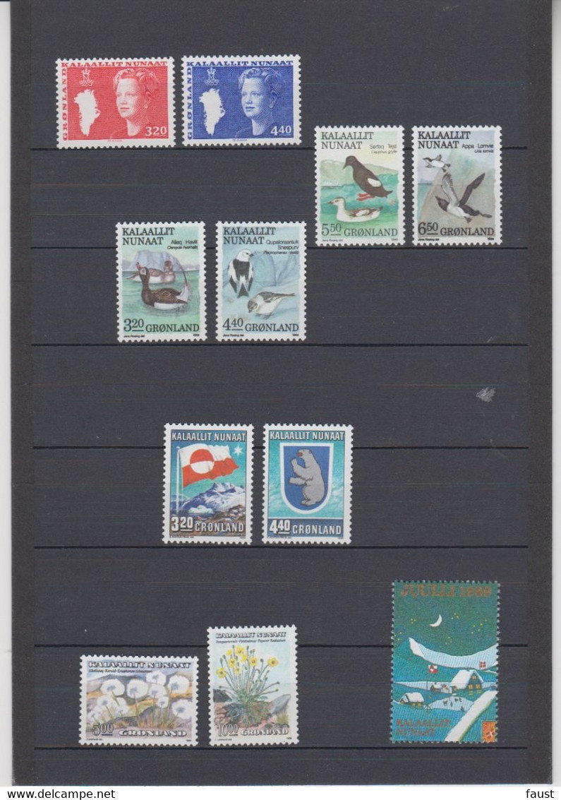 1989 ** GREENLAND (Sans Charn,MNH, Postfris) YEAR PACK    Yv. 177/86 Mi. 189/98 (10v.)  Inc. CHRISTMAS STAMP - Full Years