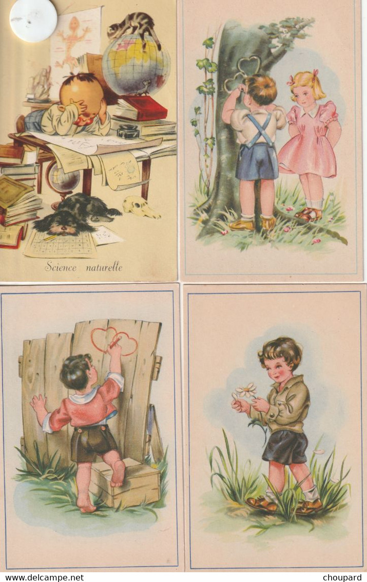 LOT DE 6  CARTES POSTALES ANCIENNES D'ENFANTS - Humorvolle Karten