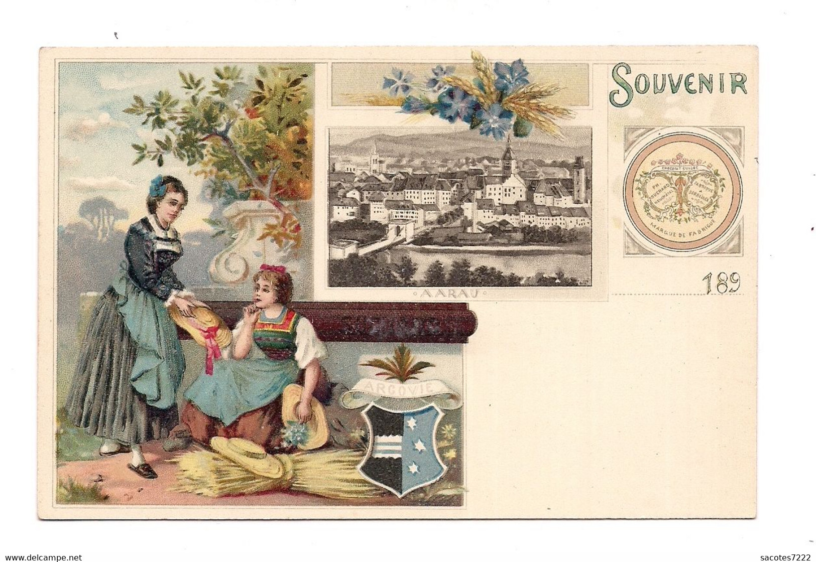 PUBLICITE CACAO SUCHARD - Souvenir De SARNEN - CARTE PRECURSEUR - - Sarn