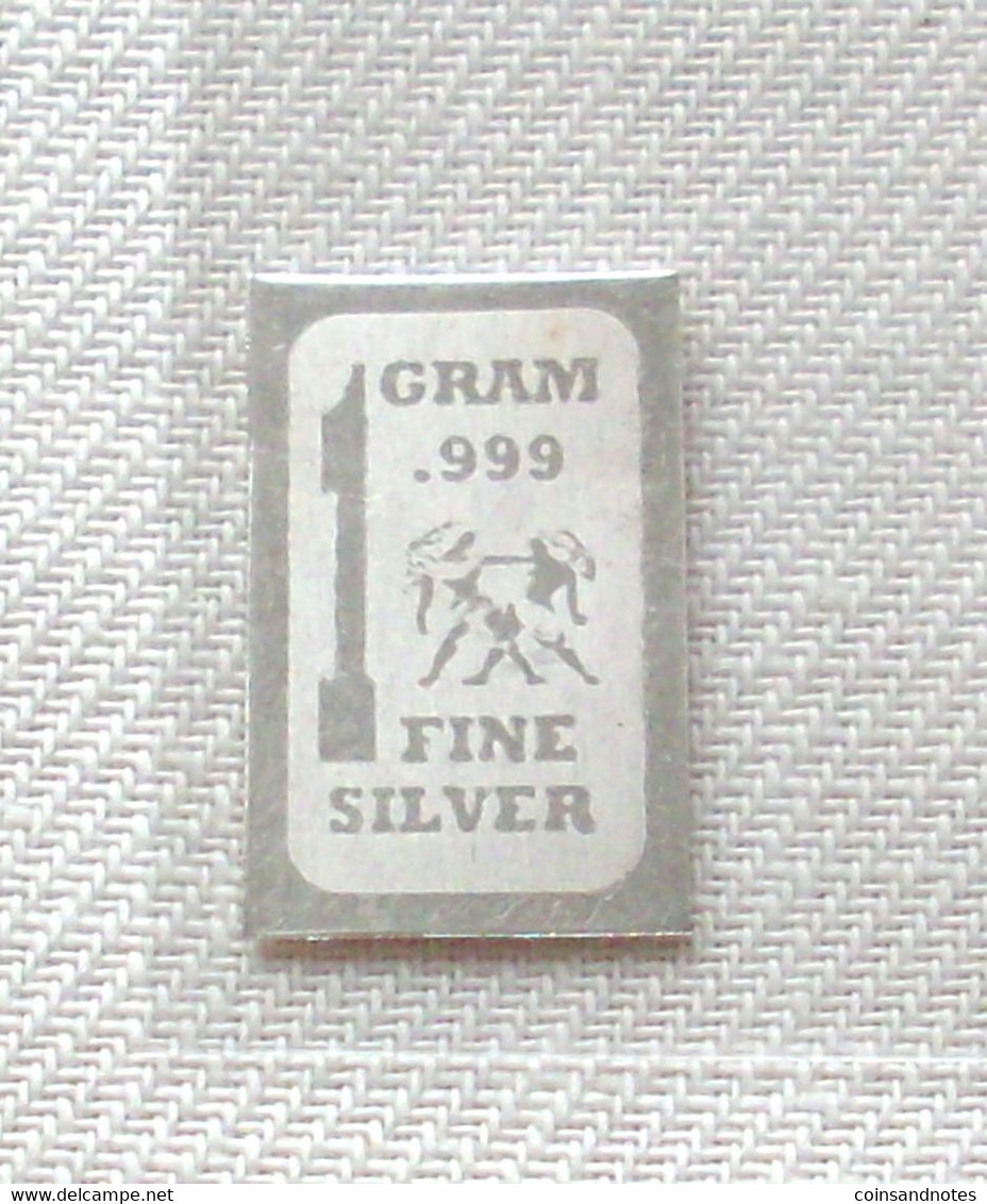 1 Gram .999 Fijn Zilver Baartje/ .999 Barre En Argent / .999 Fine Silver Art Bar : “Gemini Symbol” - UNC - Sammlungen