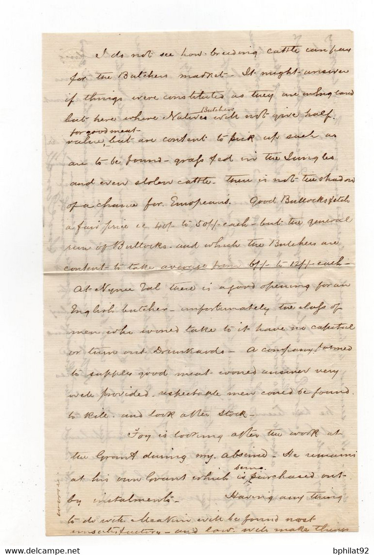 !!! INDE ANGLAISE, LETTRE DE NYNEETALL DE 1866 POUR LONDRES, AVEC TEXTE, AFFRANCH TRICOLORE. ARCHIVE CLARKE - 1858-79 Crown Colony