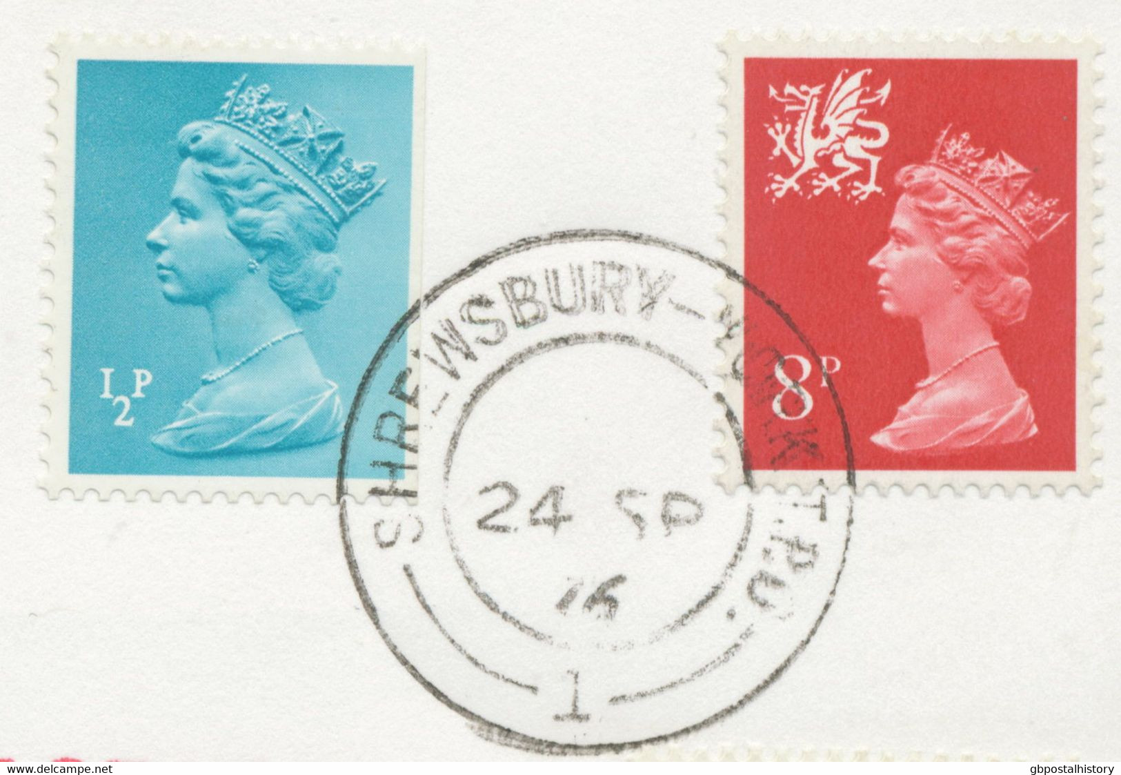 GB 1976 Superb Cover With Machin ½ P And Wales Machin 8 P Tied By TPO CDS Double Cirlce „SHREWSBURY – YORK T.P.O. / 1" - Briefe U. Dokumente