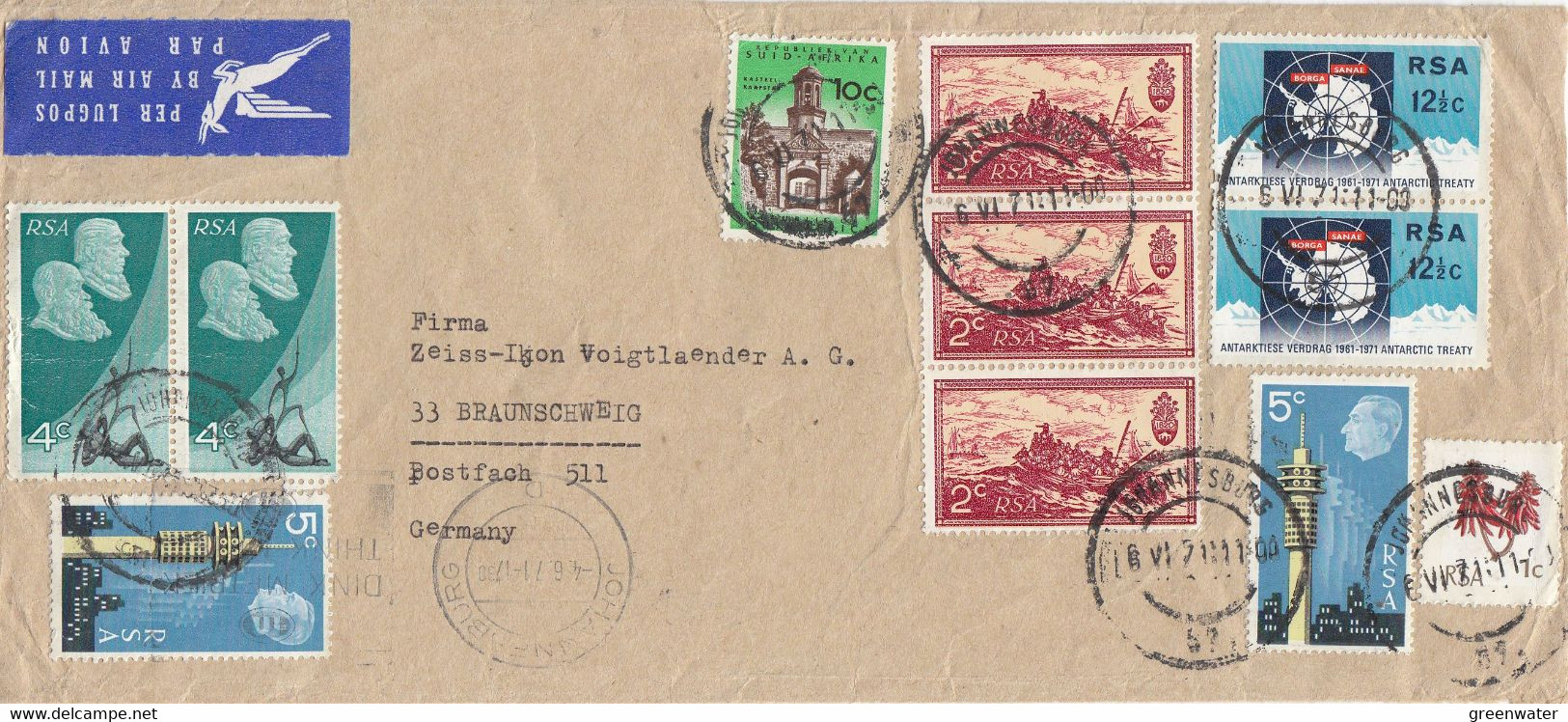 South Africa Antarctic Treaty In Pair On Commercial Letter Ca Johannesberg 6 VI 71 (F9037) - Antarktisvertrag