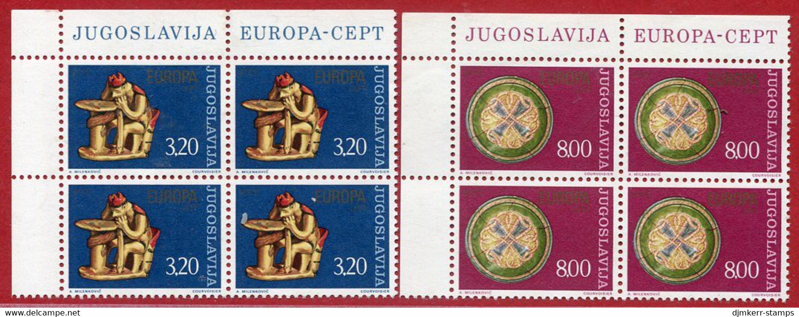 YUGOSLAVIA 1976 Europa: Handicrafts Blocks Of 4 MNH / **.  Michel 1635-36 - Ungebraucht