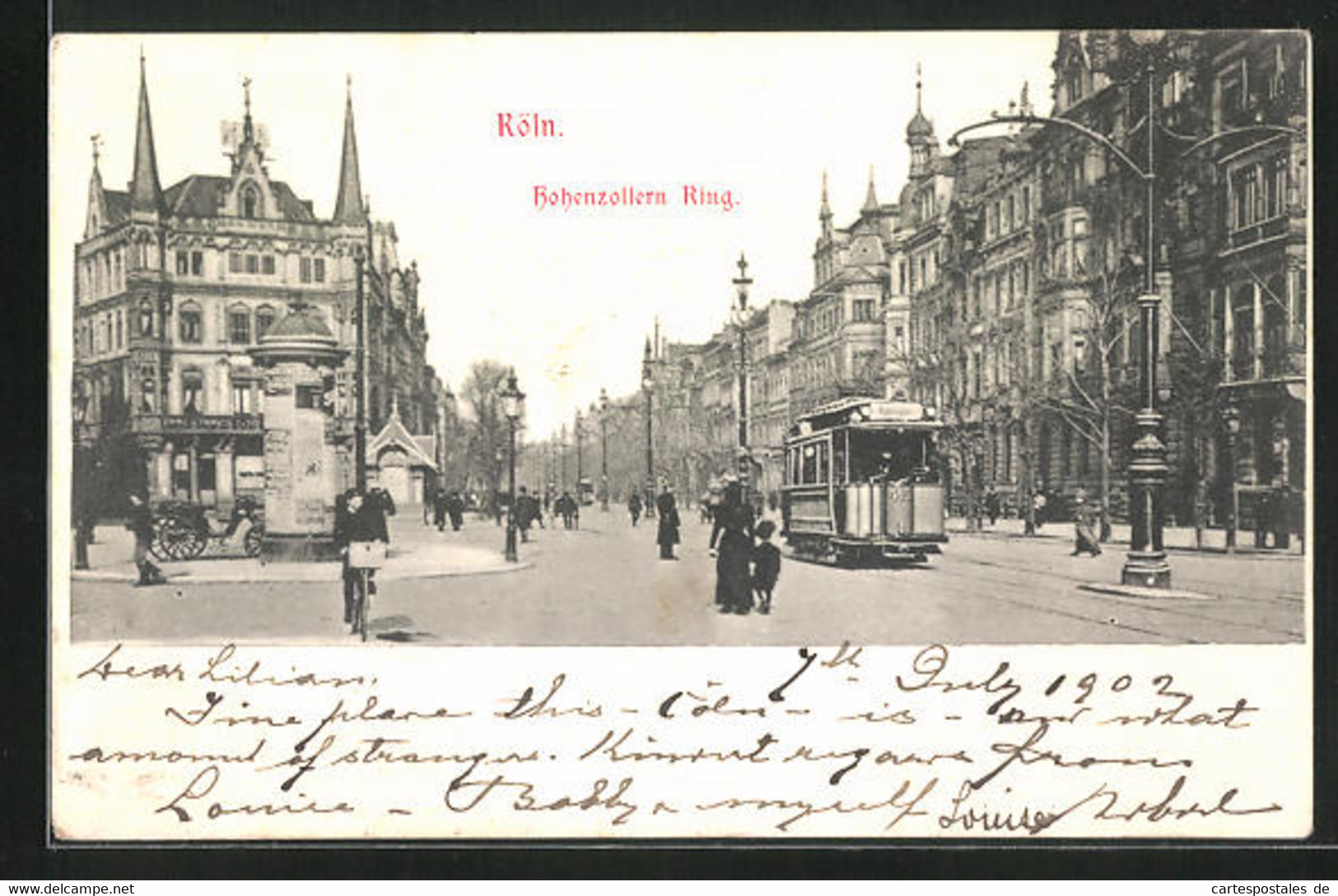 AK Köln, Hohenzollernring Mit Strassenbahn - Tramways