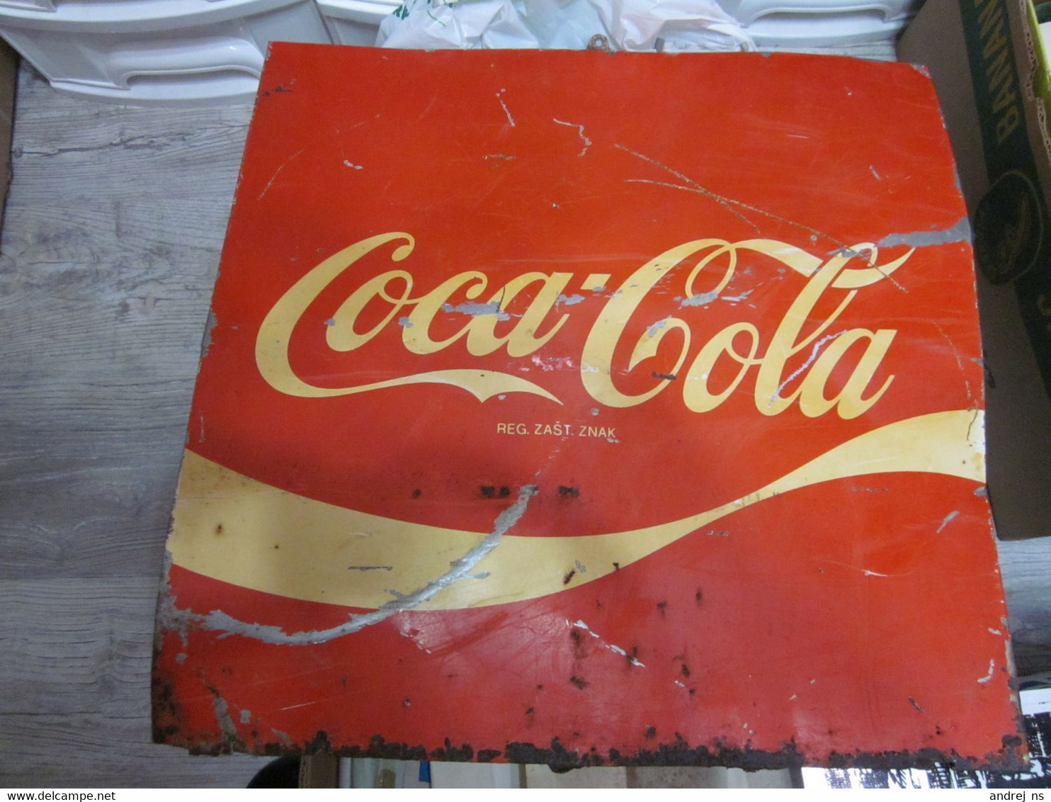 Coca Cola Vintage Old Tin Billboard  Big Format 55x56 Cm - Sonstige & Ohne Zuordnung
