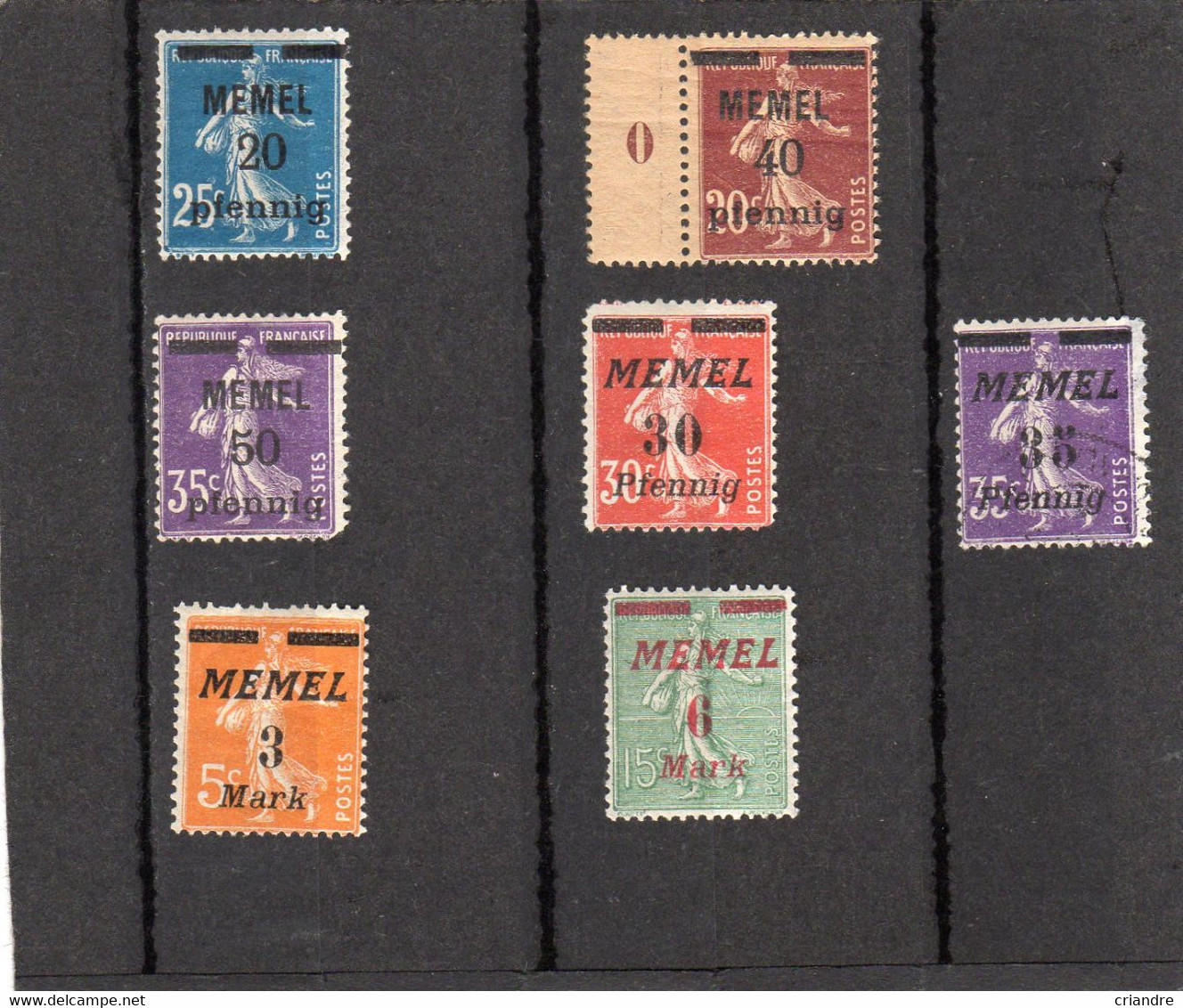 Memel: Année 1922 Lot De 7timbres N°18,20,2122,23,47,52 Neufs Et Oblitéré - Oblitérés