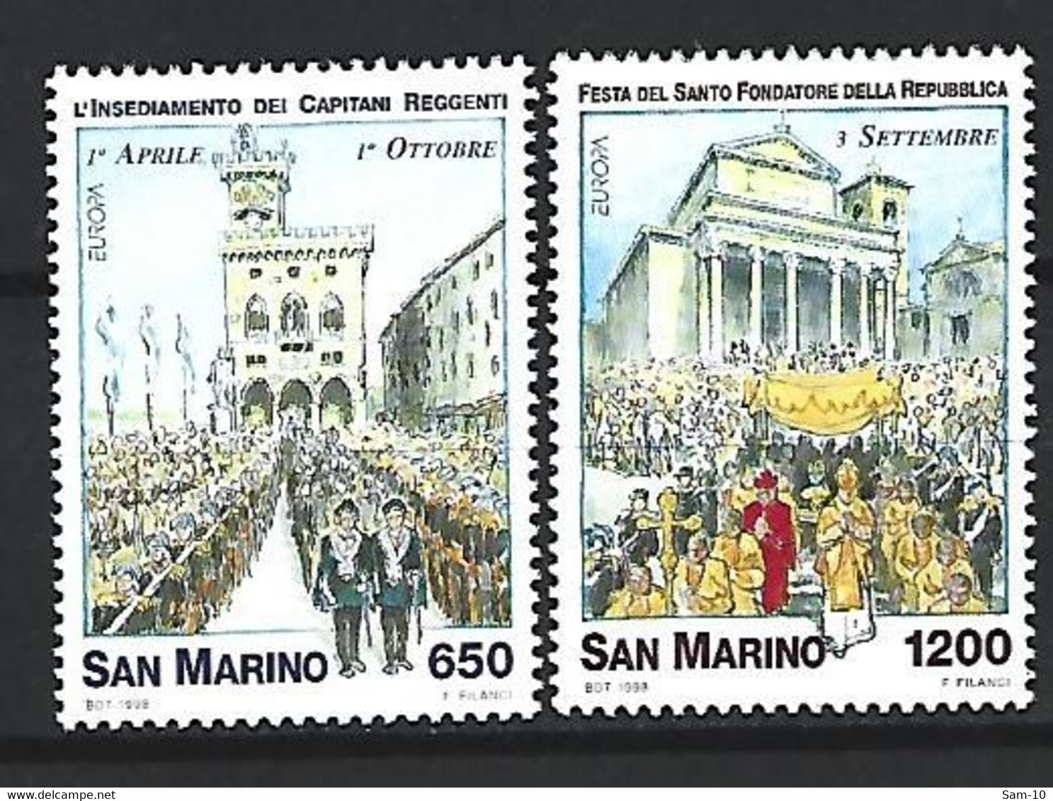 Timbre De Europa Neuf ** Saint - Marin  N 1563 / 1564 - 1998