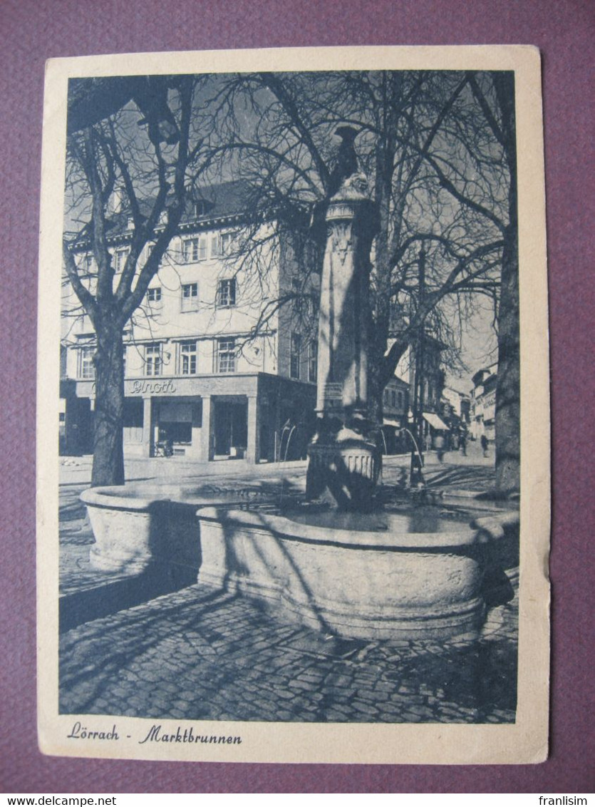 CPA CPSM LORRACH Marktbrunnen 1947 - Lörrach