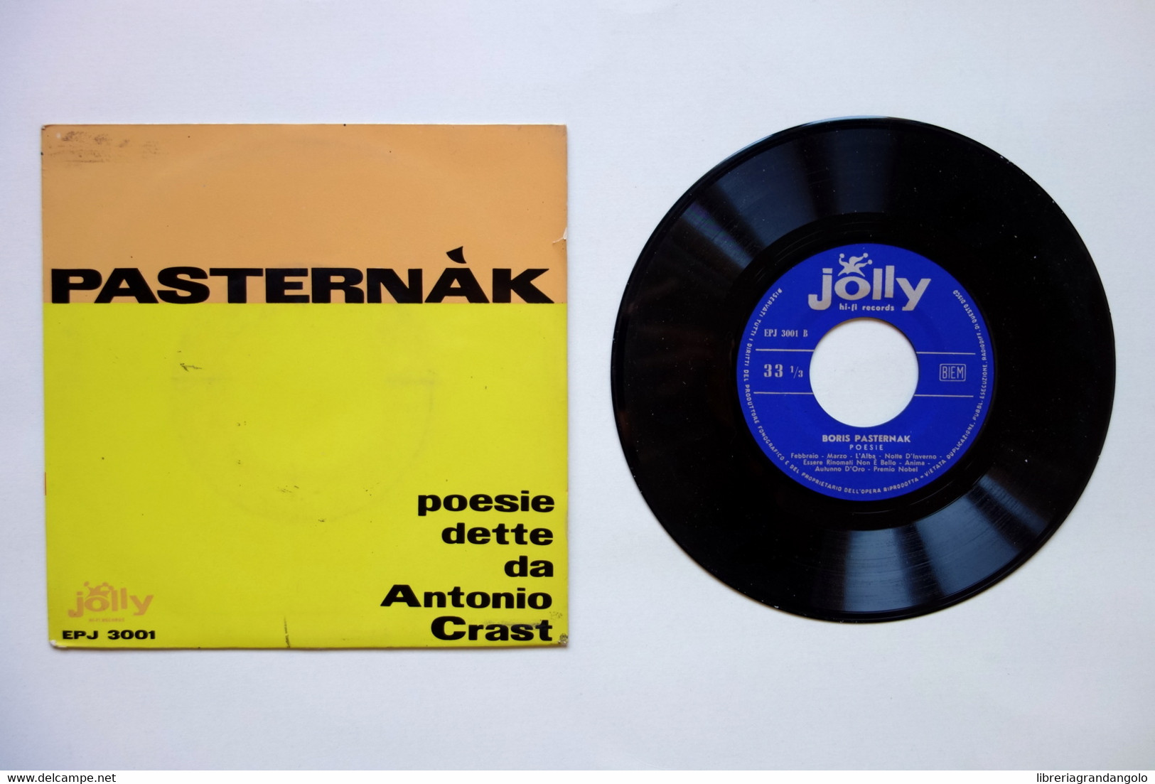 Disco 33 Giri Boris Pasternak Poesie Dette Da Antonio Crast Jolly Records 1959 - Colecciones Completas