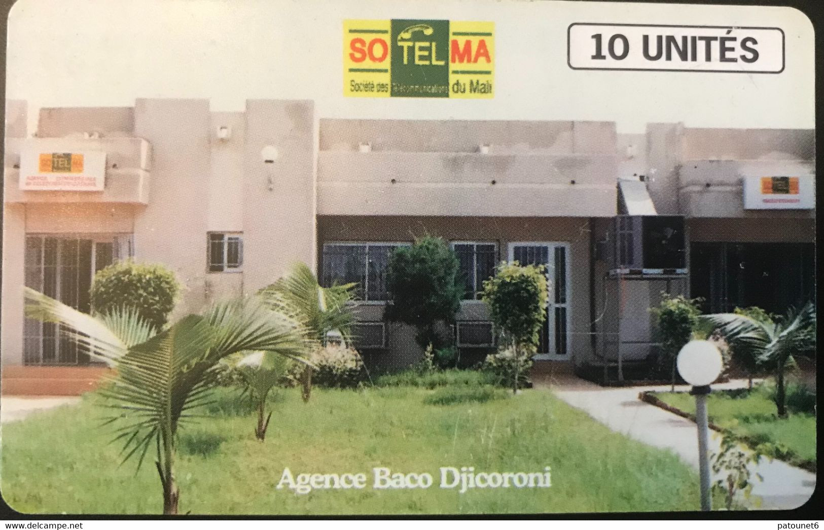 MALI  -  Phonecard  -  SOTELMA  -  Agence Baco Djicoroni  -  10 Unités - Mali