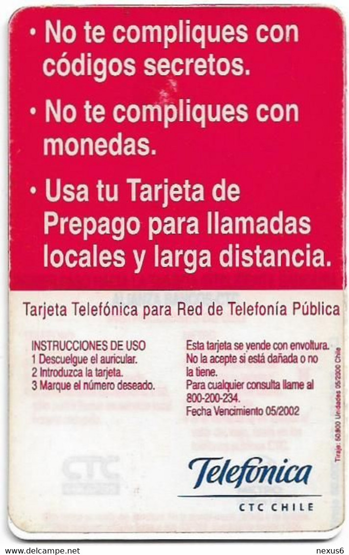 Chile - CTC - Teléfono, Red Public Phone, Gem1A Sym. Black, 12.1997, 3.000Cp$, 50.000ex, Used - Cile