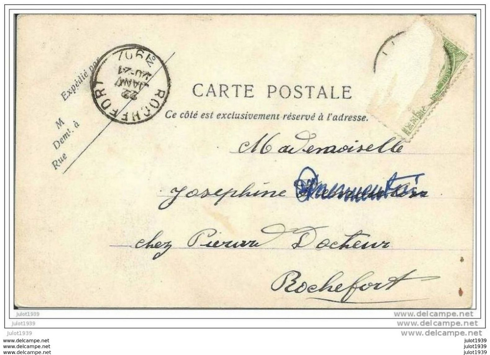 LIBIN ..-- La Place . 1907 Vers ROCHEFORT ( Melle Joséphine DEMOULIN , Chez Docteur PIERARD ) . Voir Verso . - Libin