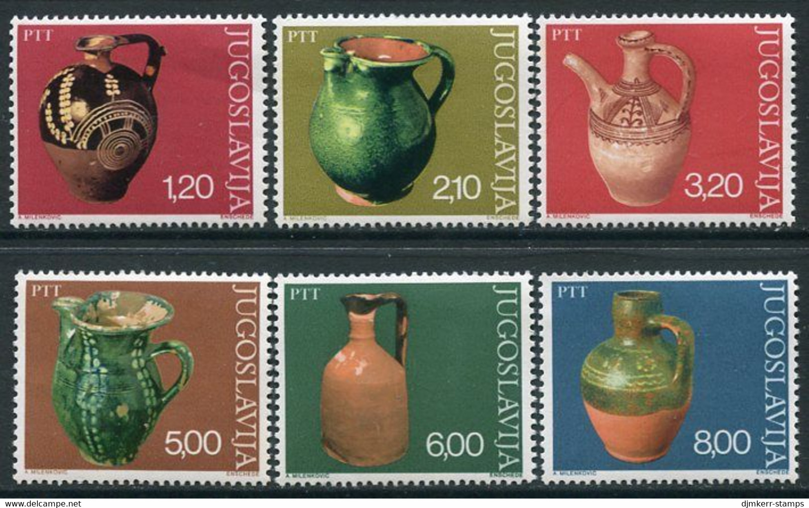 YUGOSLAVIA 1976 Ceramic Jugs MNH / **.  Michel 1649-54 - Nuevos