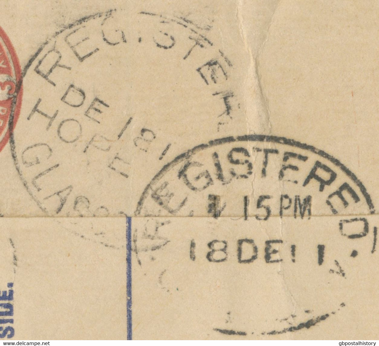 GB 1911, Superb GV 3 D Postal Stationery Registered Envelope Uprated With EVII 1 ½ D Somerset Printing Also R-Label - Brieven En Documenten