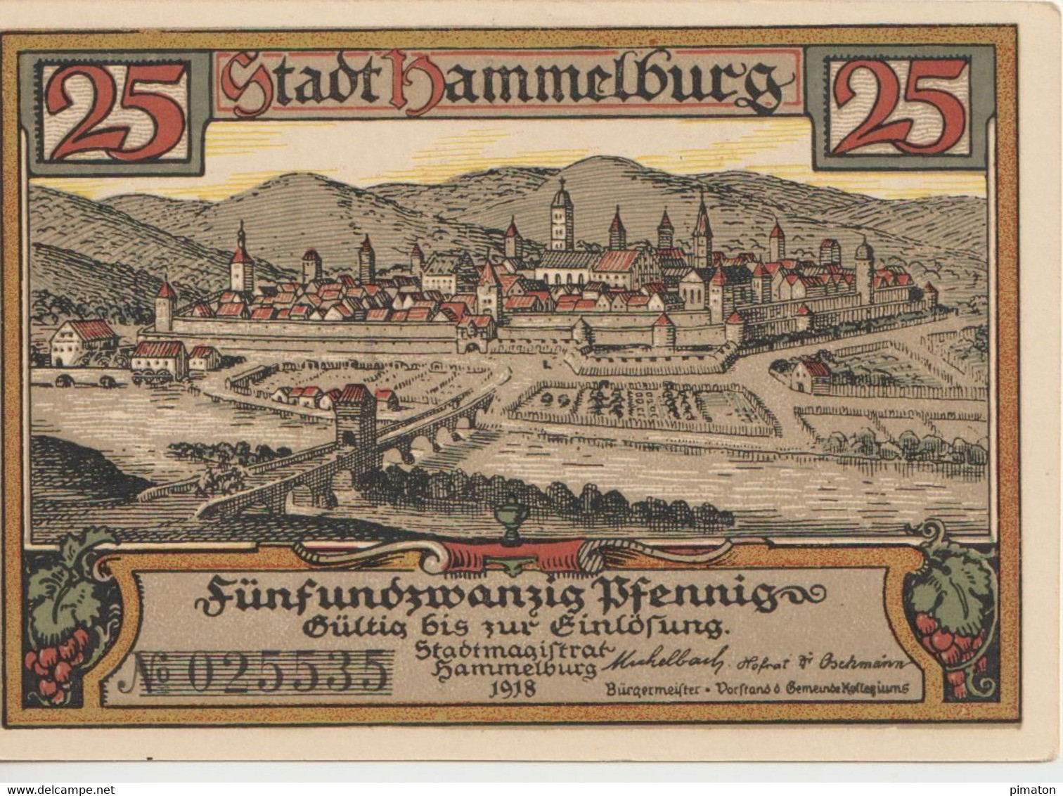 Deutsches Notgeld - 3 Billets De Hammelburg  10, 25 Et 50 Pfennigs - Non Classificati