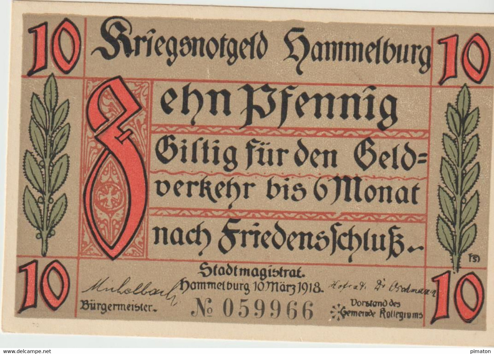 Deutsches Notgeld - 3 Billets De Hammelburg  10, 25 Et 50 Pfennigs - Zonder Classificatie