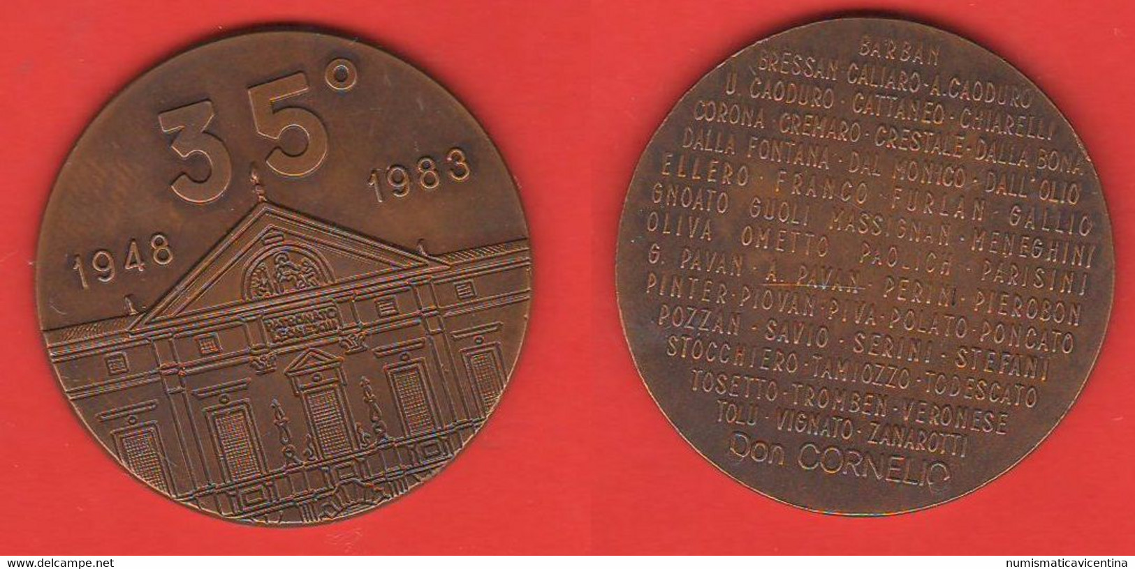 VICENZA Medaglia Patronato Leone XIII° Anniversario 1948 - 1983 - Firma's