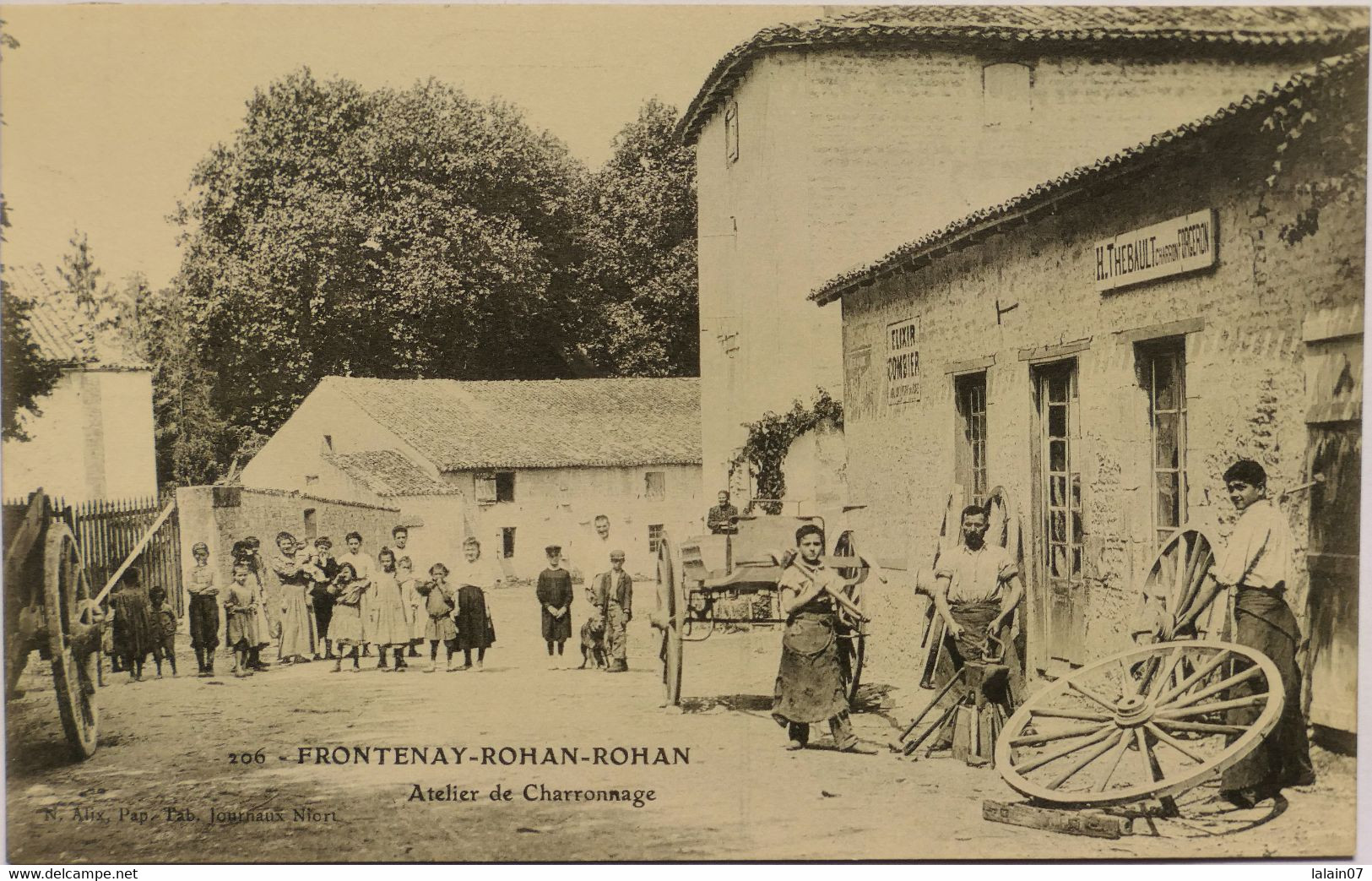 C. P. A. : 79 FRONTENAY-ROHAN-ROHAN : Atelier De Charronnage, H. THIEBAULT, Superbe Animation, (N. Alix, Niort), RARE - Frontenay-Rohan-Rohan