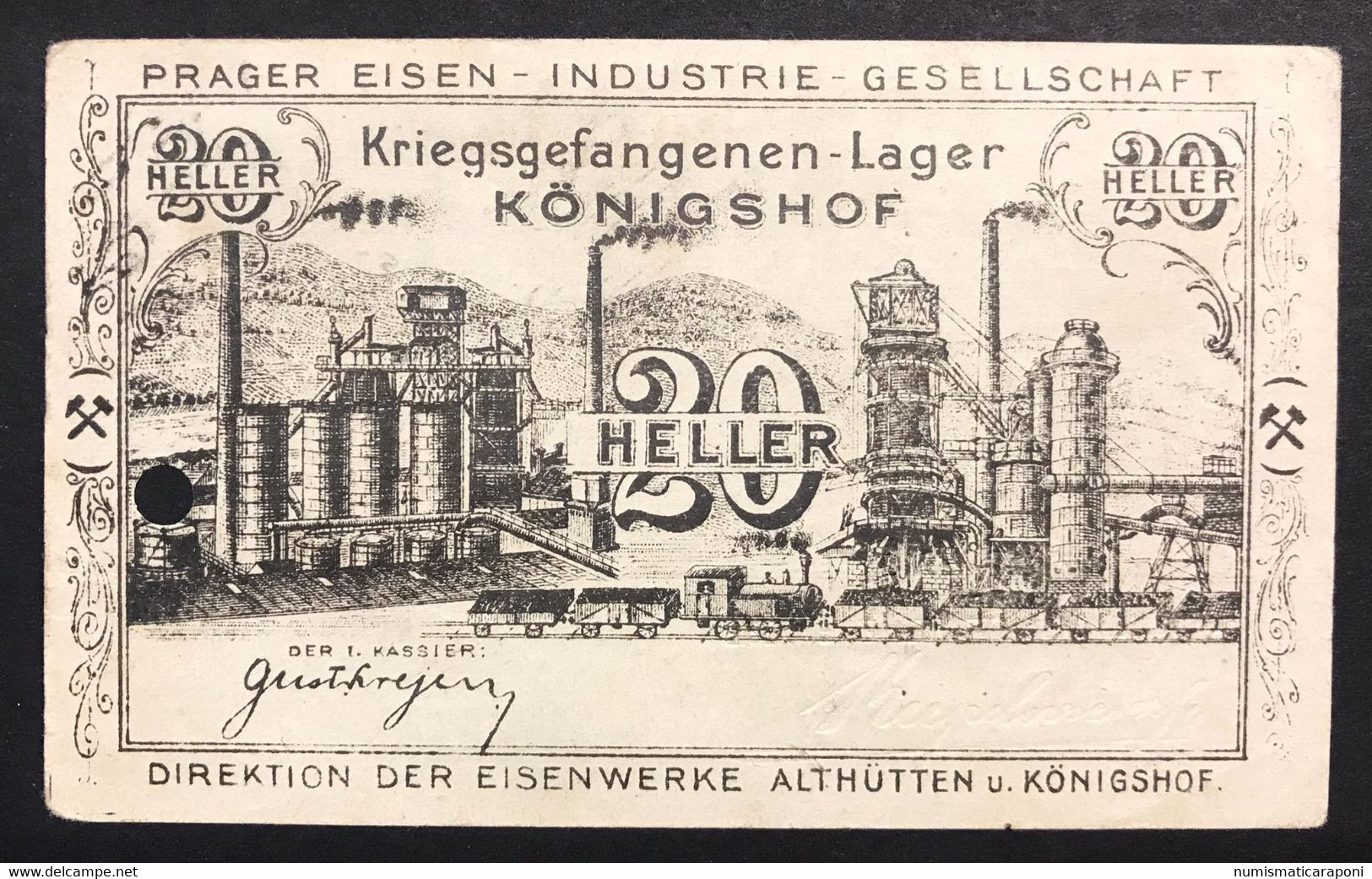 Prager Eisen 20 Heller Prigionieri Di Guerra 1915-1918 Produzione Di Armi Praga Lotto.3364 - Czech Republic