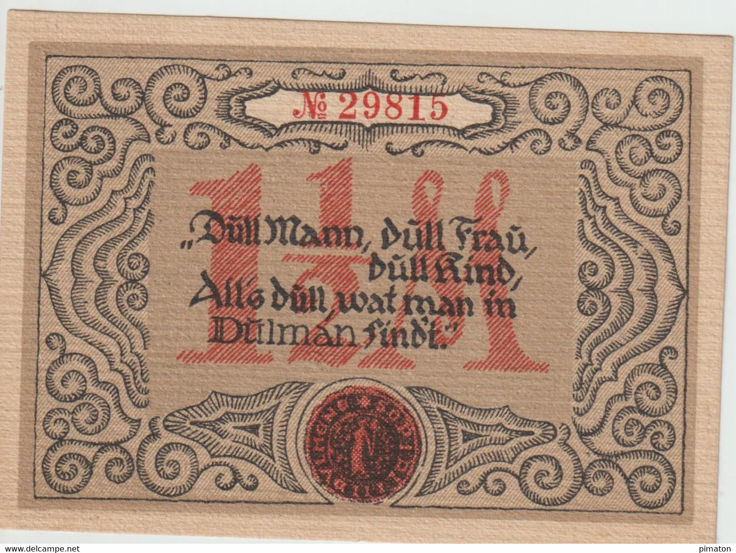 Deutsches Notgeld - 5 billets de Eisenach  1 - 1,50 -2,50 MARKS et 50 - 75 Pfennings