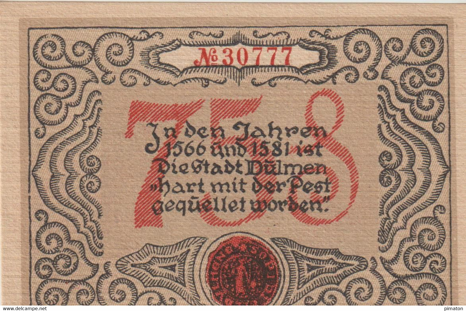 Deutsches Notgeld - 5 billets de Eisenach  1 - 1,50 -2,50 MARKS et 50 - 75 Pfennings