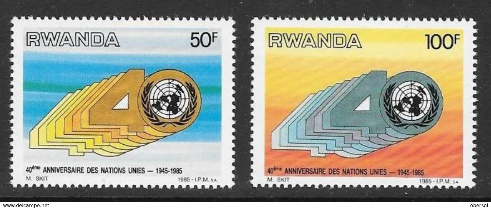 Rwanda 1985 Anniversary United Nations Complete MNH - 1980-1989