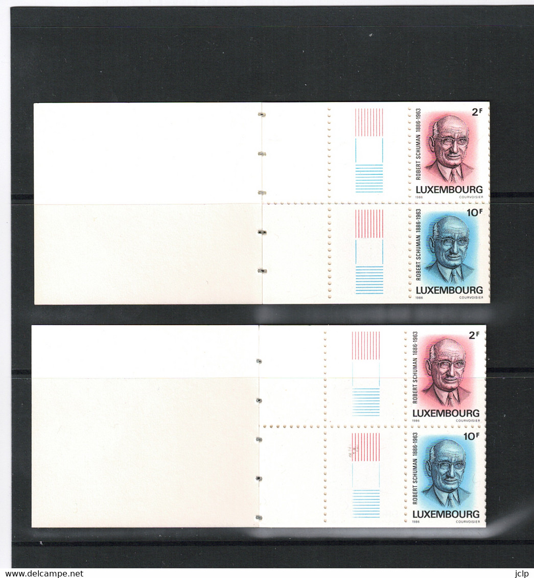 1986 - 2 Carnets Complets - 100e Anniversaire Robert Schuman. - Cuadernillos
