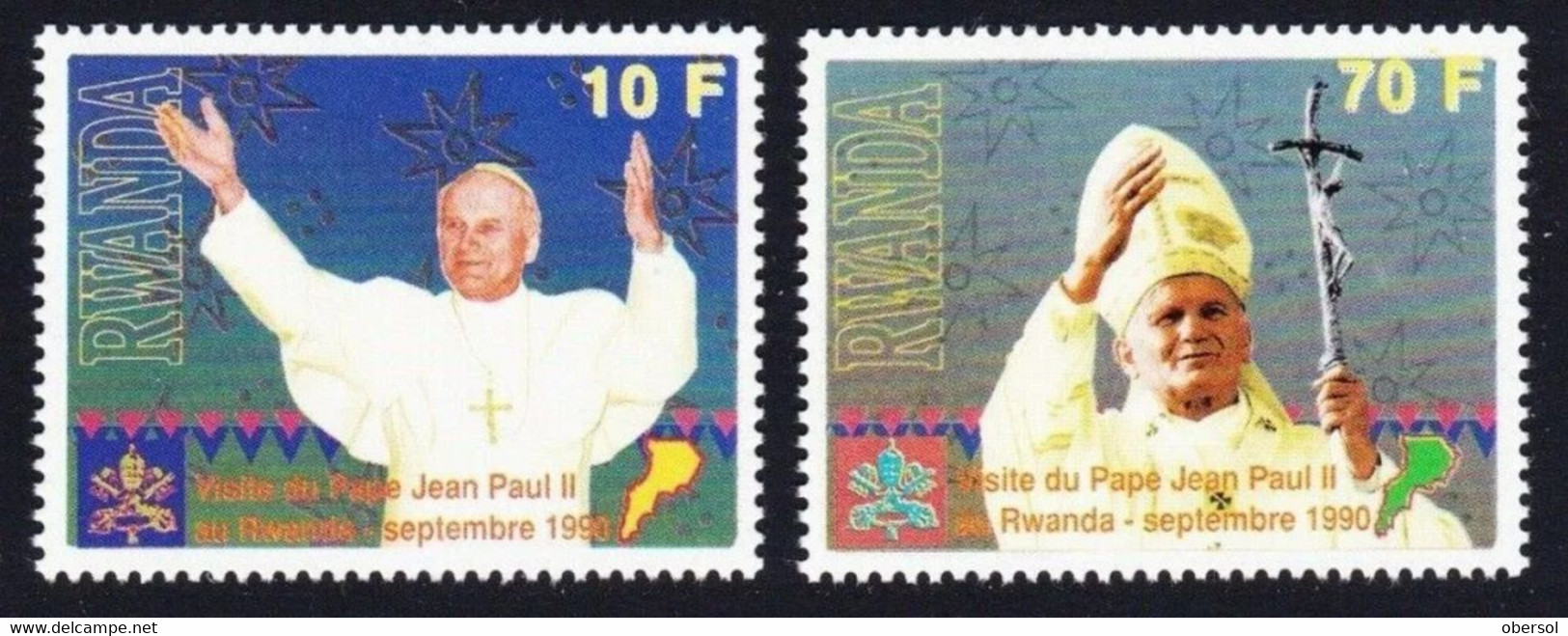 Rwanda 1990 Pope John Paul II MNH - 1990-…