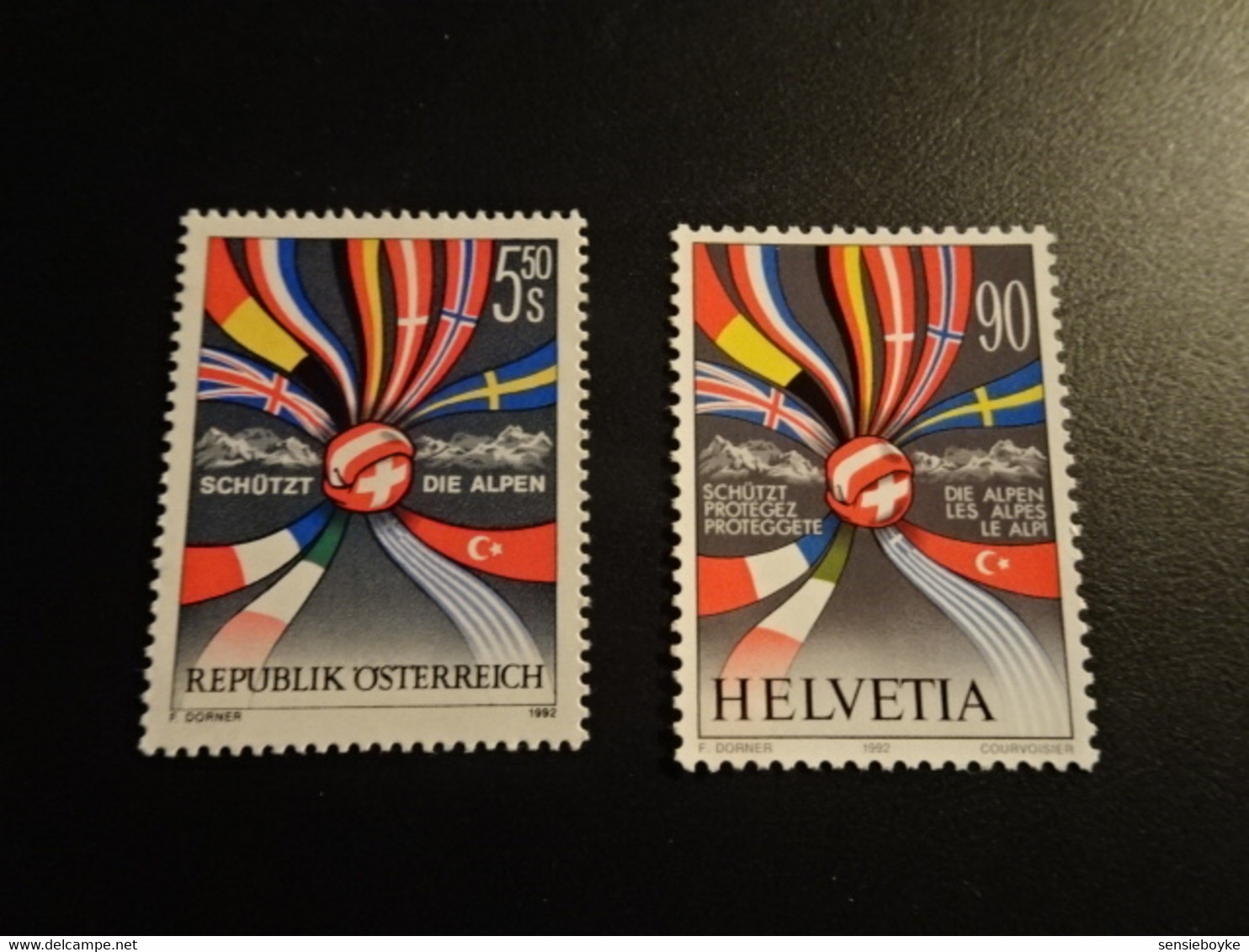 EU2609 )- Set MNh Helvetia 1992 - Schuutz Die Alpen - Flags - Timbres