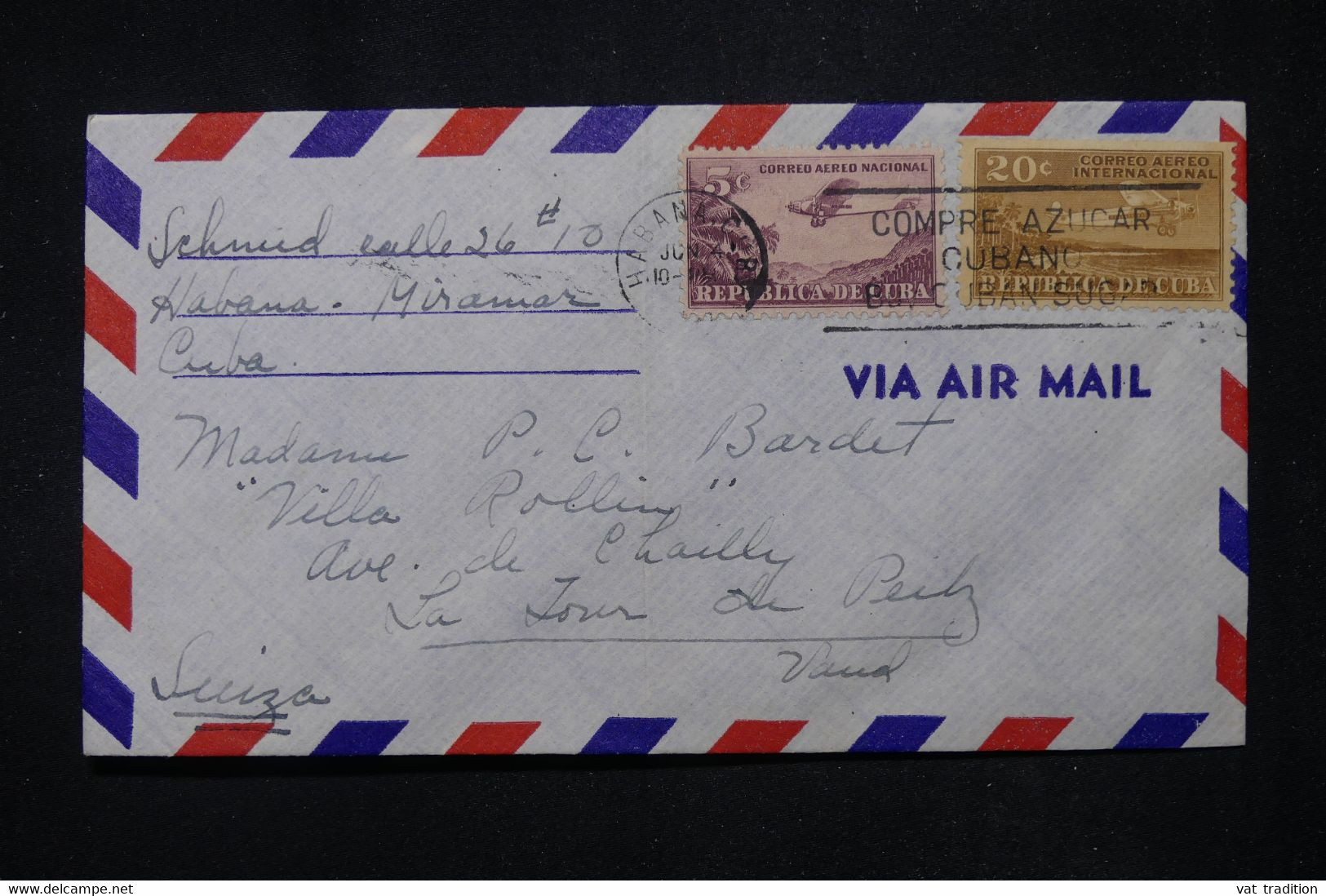 CUBA - Enveloppe De Habana Pour La Suisse Par Avion  - L 111687 - Covers & Documents