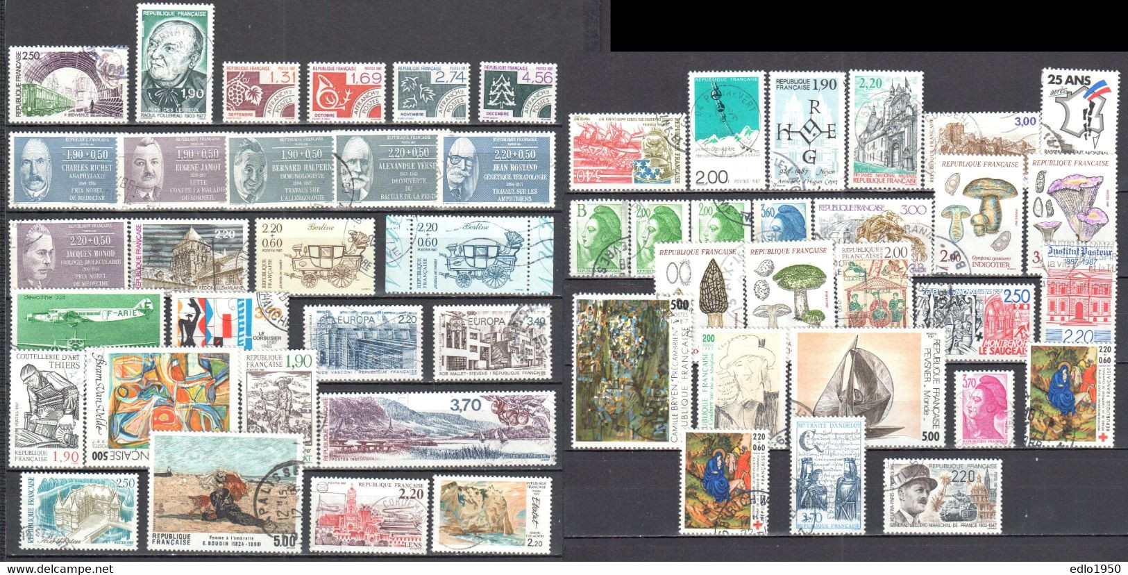 France 1987  Year Set - Used - Oblitéré - 1980-1989