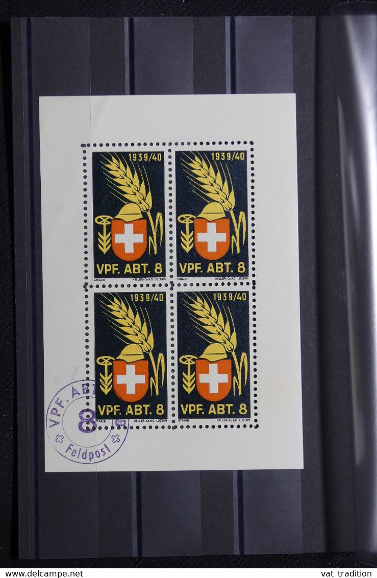 SUISSE - Vignettes Militaire En Bloc De 4 Avec Oblitération - L 111722 - Labels