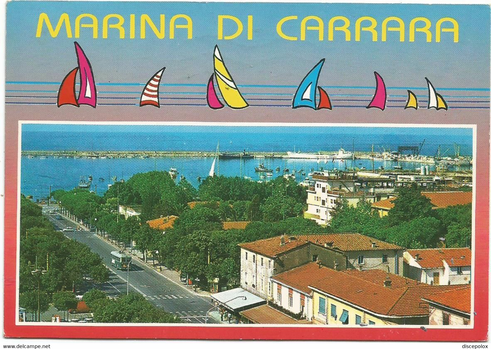 AA4647 Marina Di Carrara - Panorama - Bus Autobus - Barche Boats Bateaux / Viaggiata 1992 - Carrara