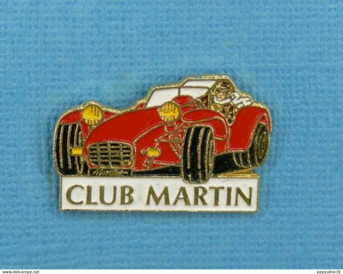 1 PIN'S //  ** CLUB MARTIN / AUTO CONSTRUITE PAR G. MARTIN / SUPER SEVEN / COBRA / TILBURY Et GT 40 ** . (Street) - Corvette