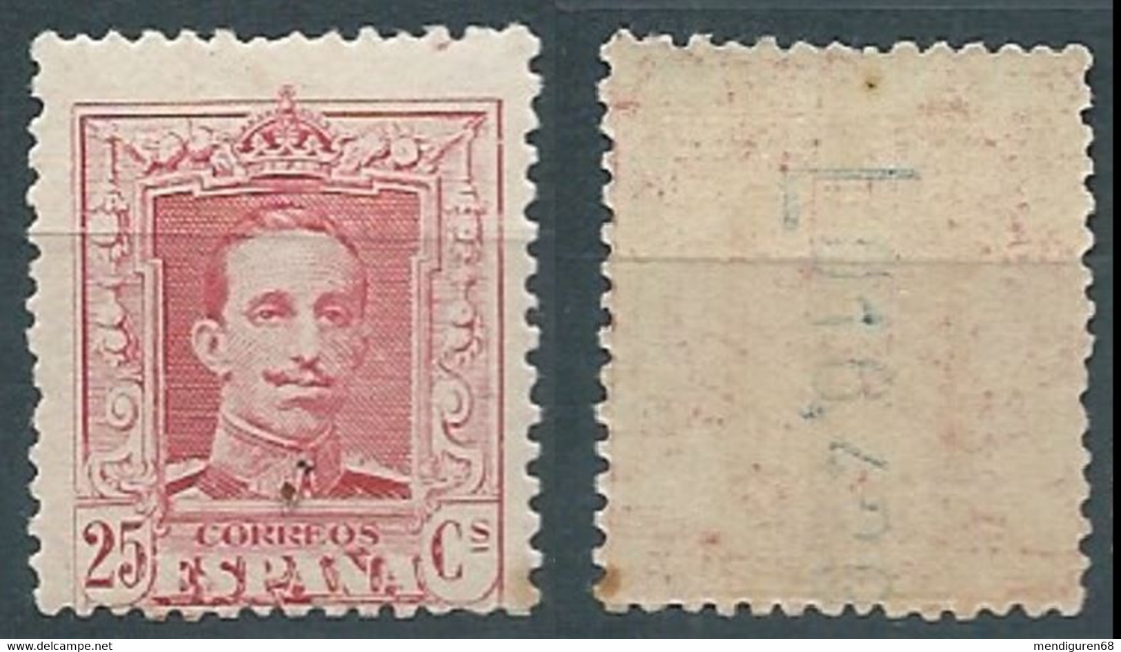 ESPAGNE SPANIEN SPAIN ESPAÑA 1922-30 ALFONSO XIII 25 Cénts CarmIne USED ED 317 YV 279 MI 289A SG 384 SC 338 - Nuevos