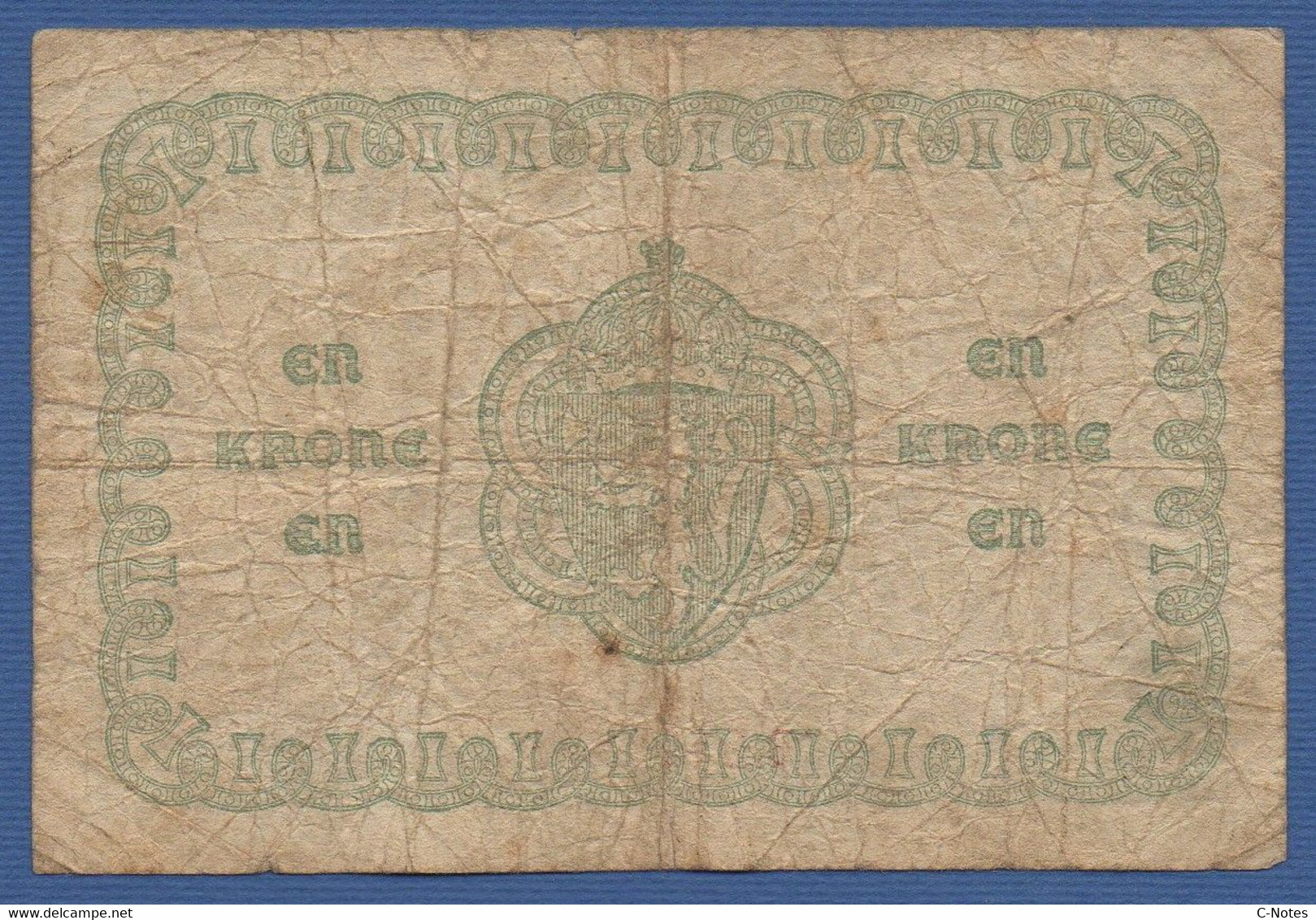 NORWAY - P.13a(2) – 1 Krone 1917 Circulated, Serie B.9597544 - Norvège