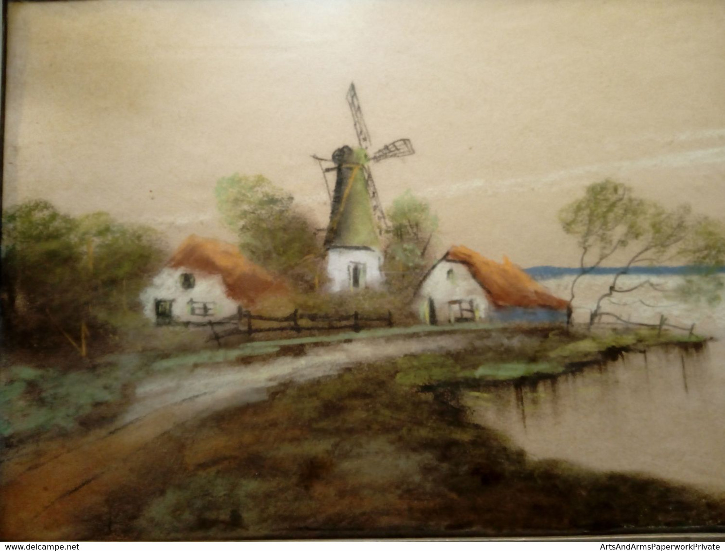 Dessin au pastel, paysage hollandais, Santen/ Pastel drawing, Dutch landscape, Santen