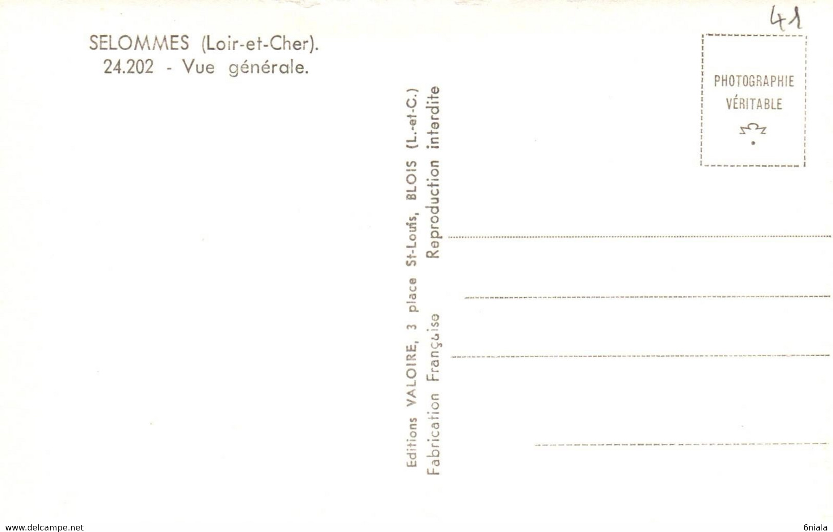 7765   SELOMMES  Vue Générale     (scan Recto-verso) 41 Loir Et Cher - Selommes