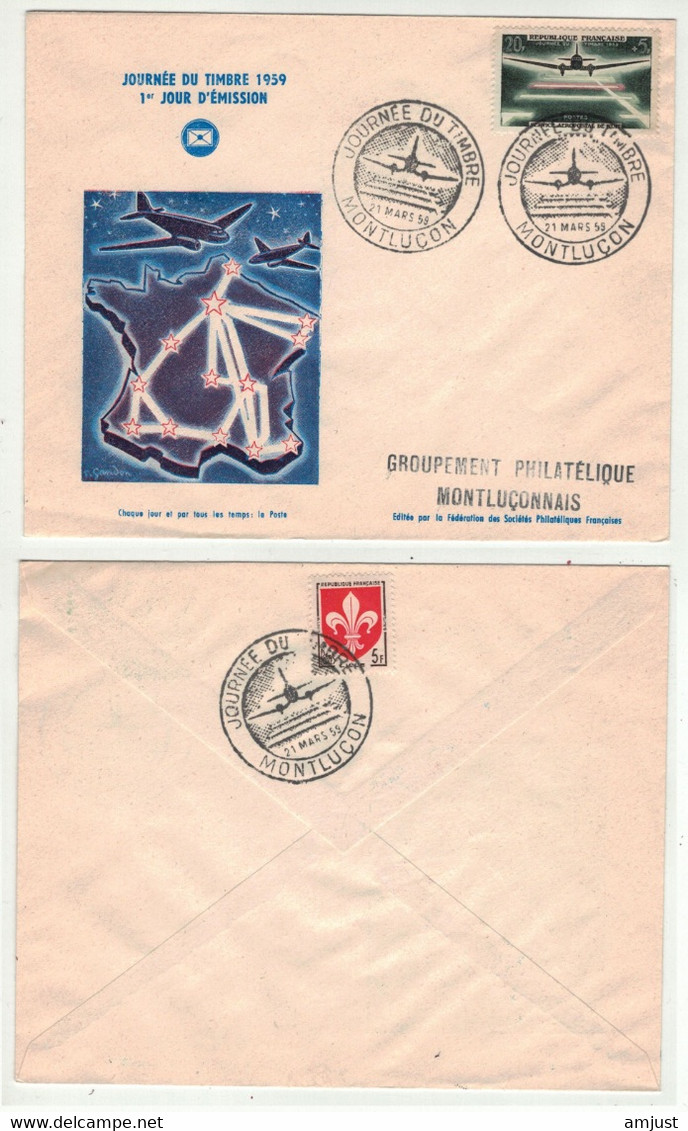 France // 1950-1959 // Lettre Journée Du Timbre à Montluçon 1959 - Lettres & Documents