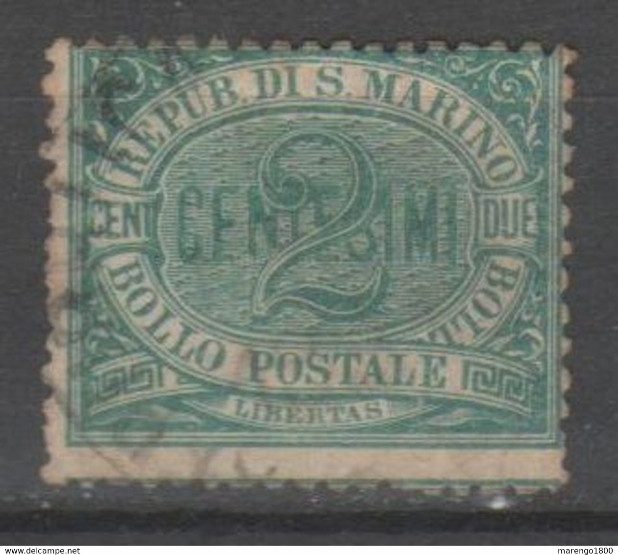 San Marino 1877 - Cifra 2 C. - Gebraucht