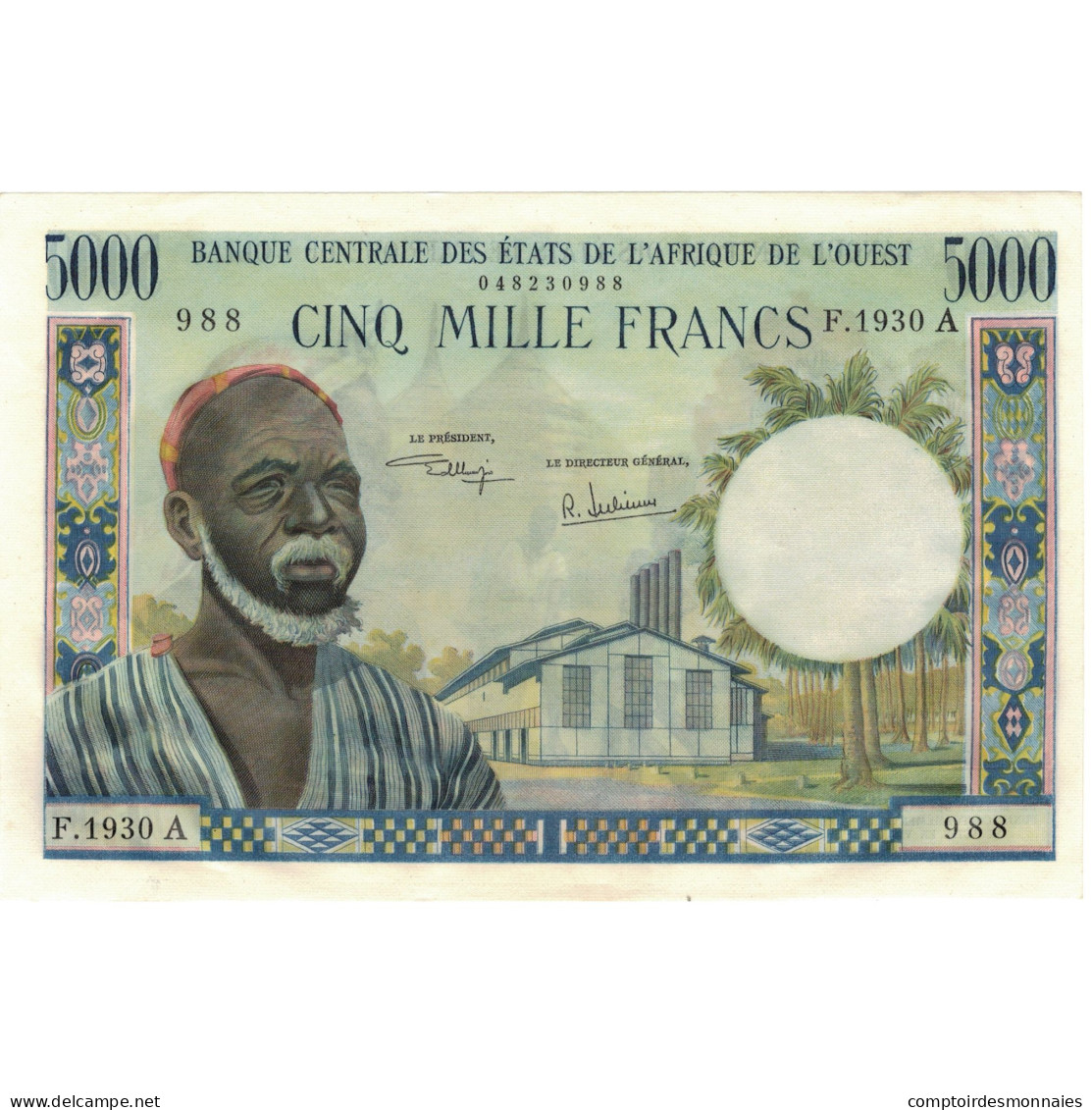 Billet, West African States, 5000 Francs, KM:104, SPL - West-Afrikaanse Staten