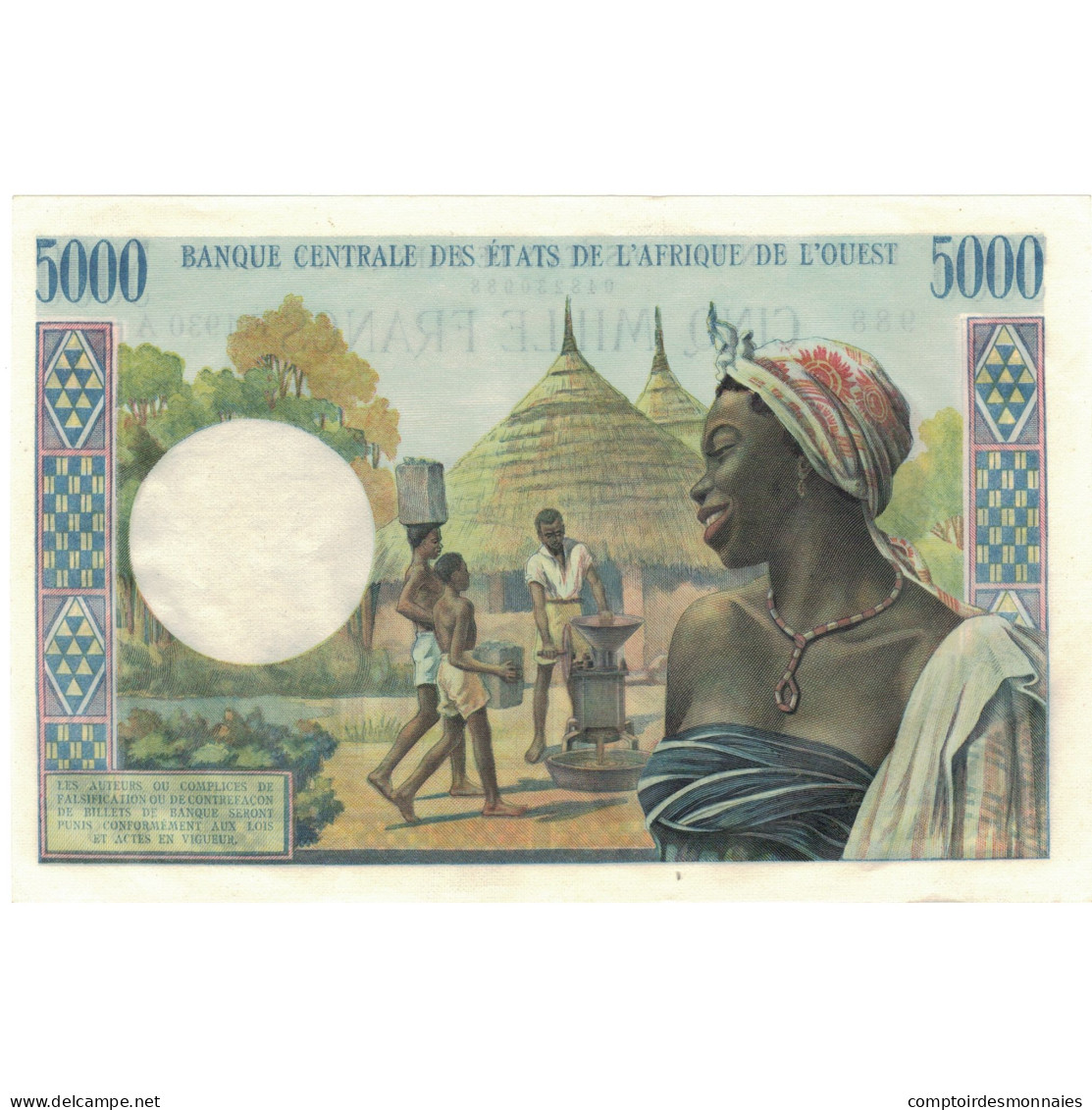Billet, West African States, 5000 Francs, KM:104, SPL - West African States