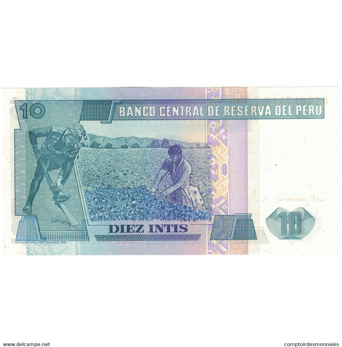 Billet, Pérou, 10 Intis, 1987, 1987-06-26, KM:128, SPL+ - Peru