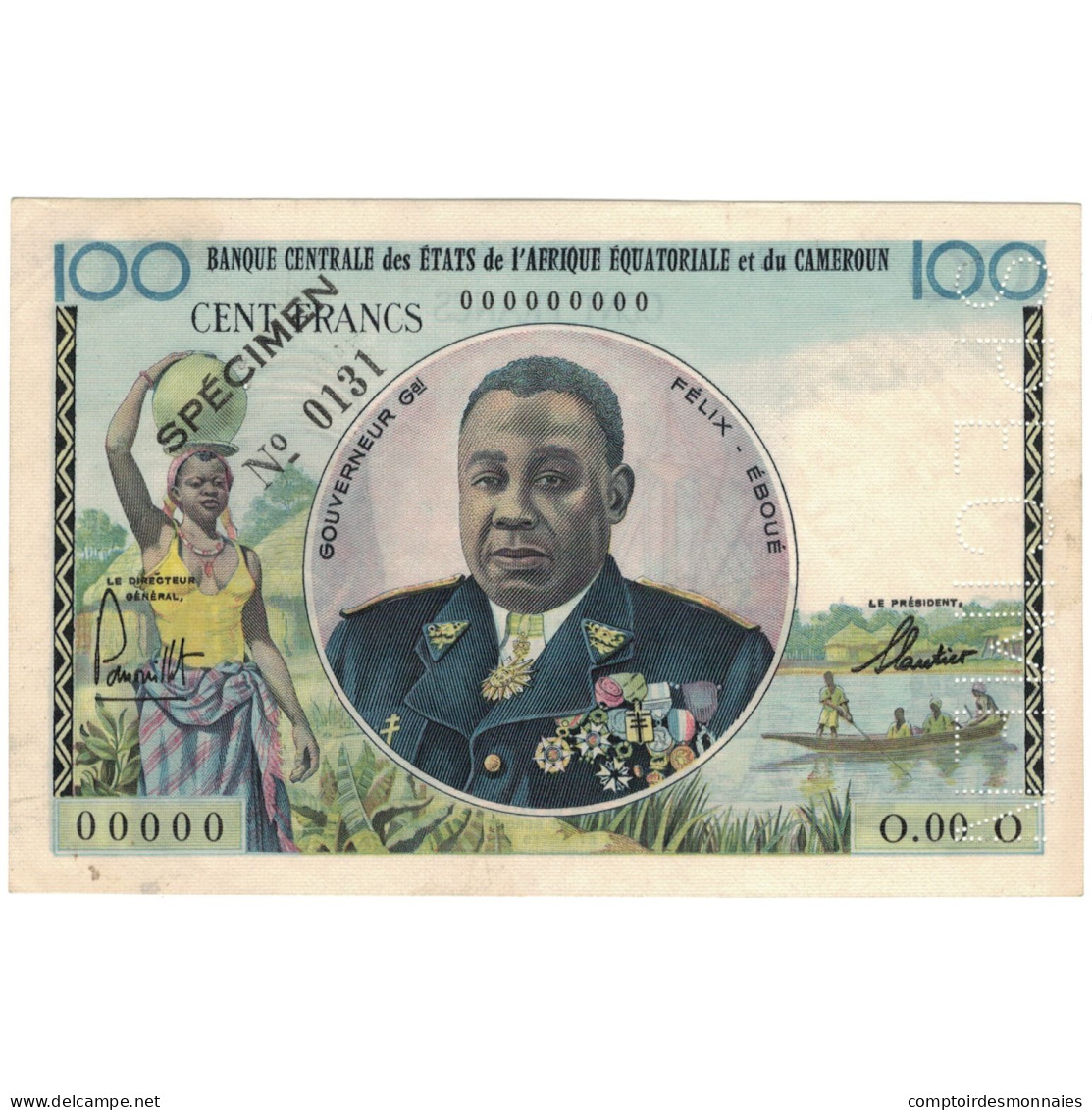 Billet, États De L'Afrique Centrale, 100 Francs, Specimen, KM:1s, SPL - États D'Afrique Centrale