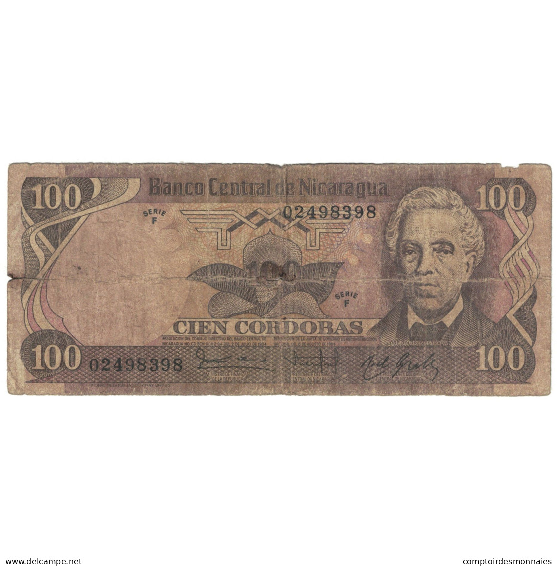 Billet, Nicaragua, 100 Cordobas, 1984, 1985, KM:141, B - Nicaragua