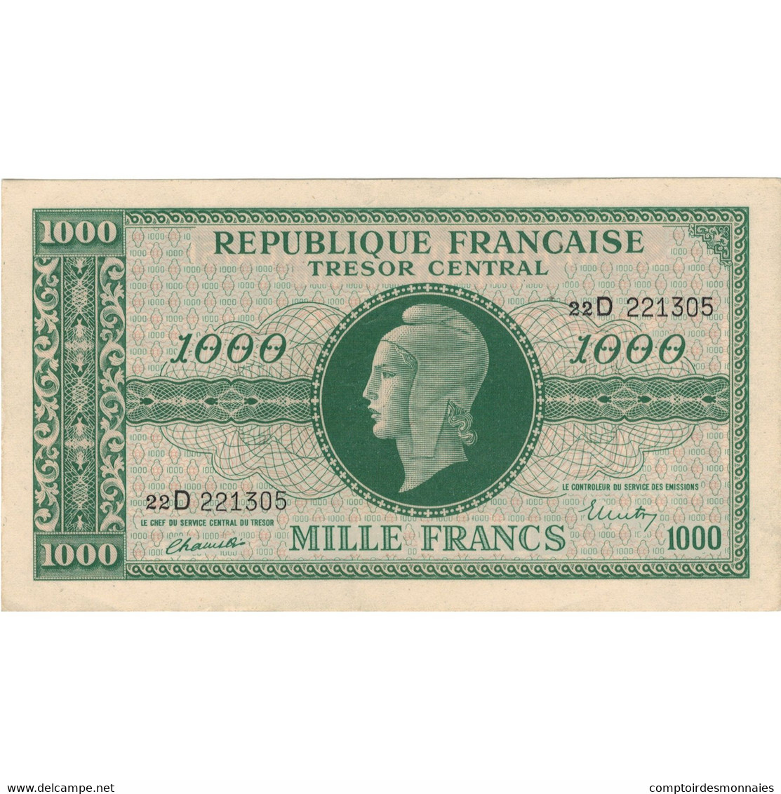 France, 1000 Francs, Marianne, 1945, SUP+, Fayette:VF13.2, KM:107 - 1943-1945 Marianna
